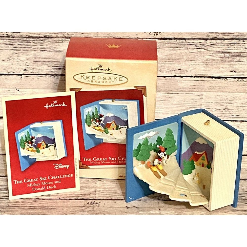 Great Ski Challenge Mickey Mouse Hallmark Christmas Ornament Walt Disney 2002